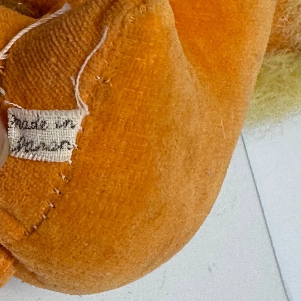Vintage Plush Stuffed Lion Toy Small Orange Made in Japan‎ MCM Retro
